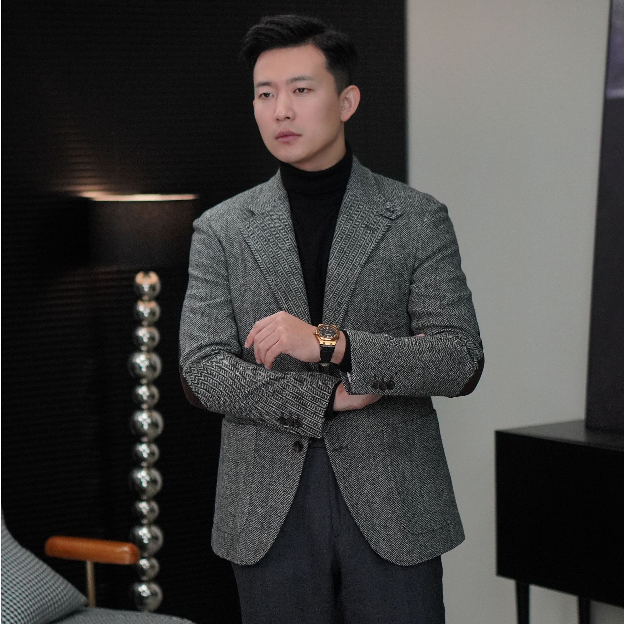 100％全羊毛 400克猎装单西人字纹 西装休闲西服男士高定单西