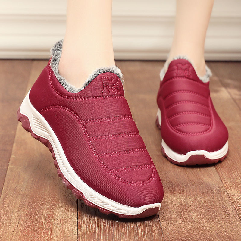 软底妈妈鞋加绒加厚温暖冬季雪地靴老人鞋爸爸鞋高帮代发冬天