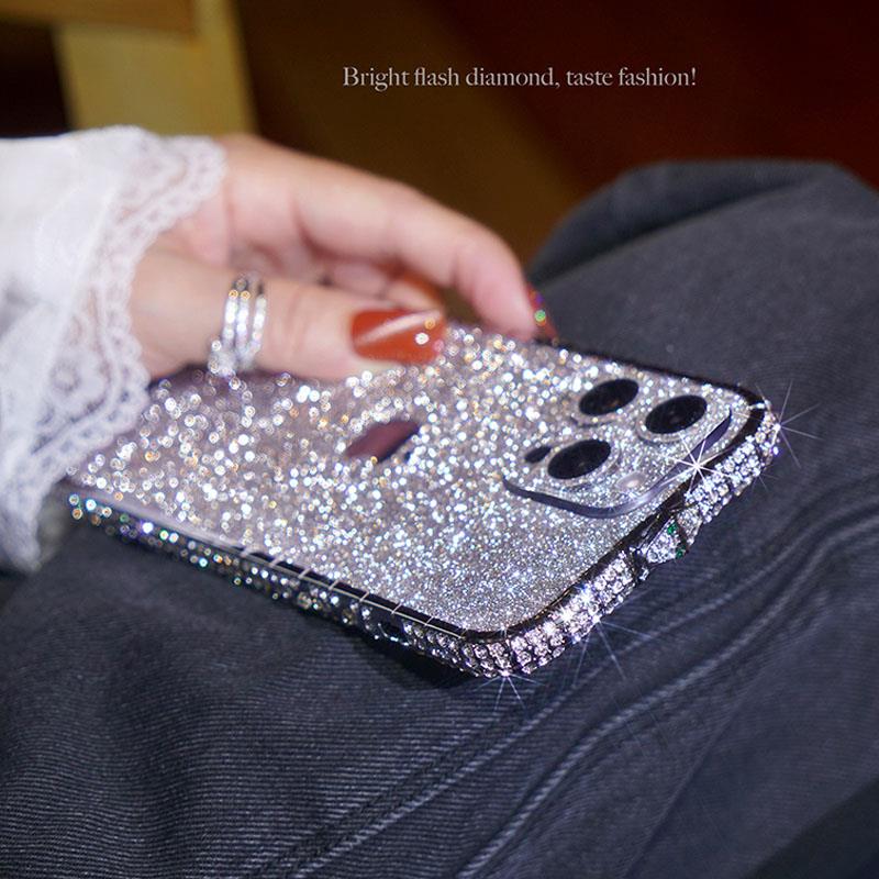 闪粉闪钻金属边框苹果iPhone14promax手机保护壳plus感15高端女款