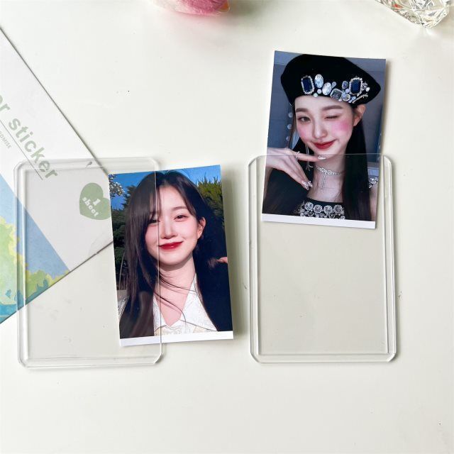 双面覆膜B8硬卡套透明3寸拍立得照片爱豆专辑小卡保护套咕卡硬胶