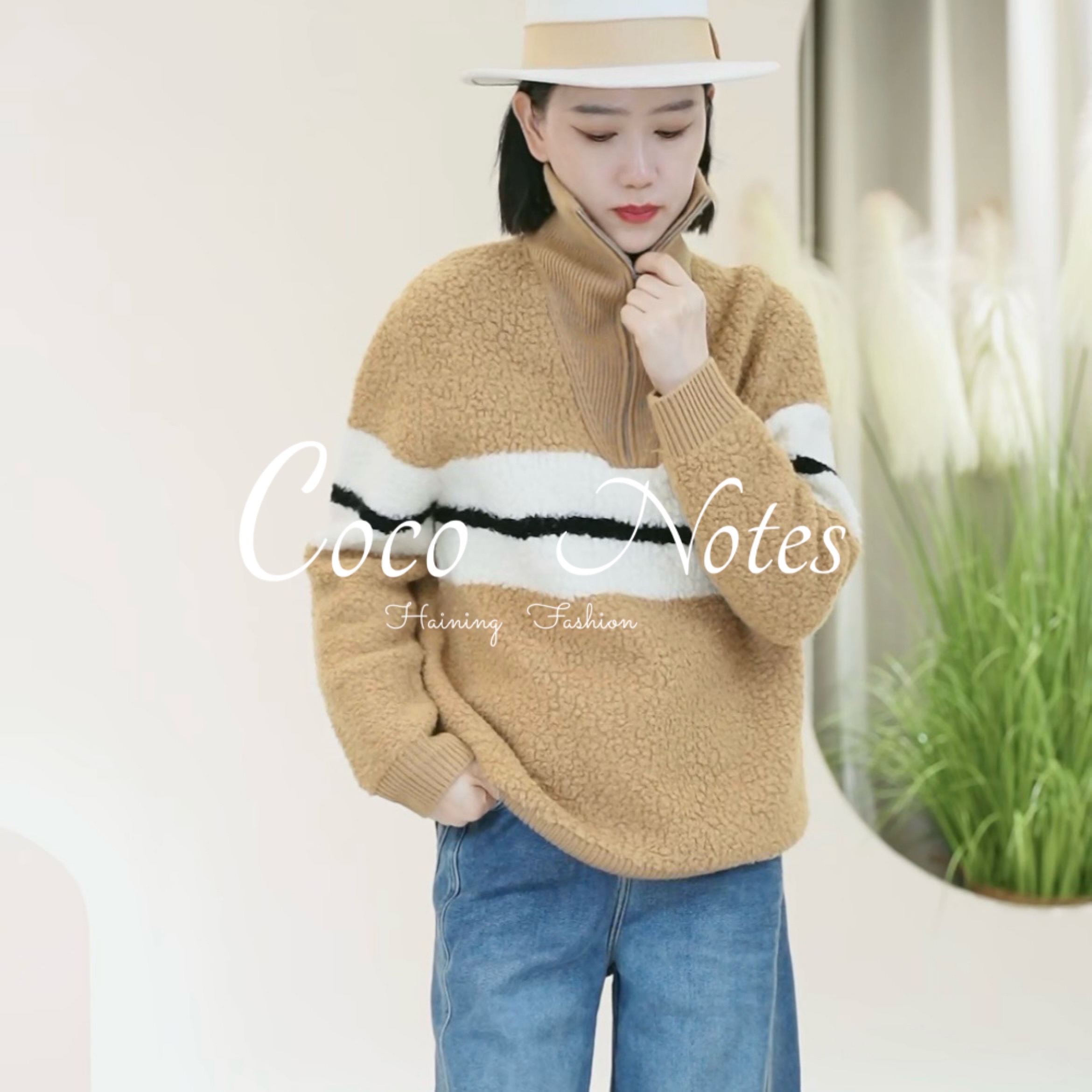 COCO NOTES【吸氧周末】MJ5318 POLO领运动风托卡全羊毛套头衫