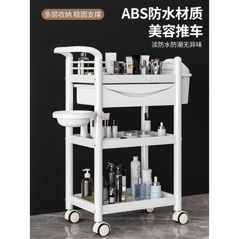 发廊推车置物架落地多层美容工具储物架移动手推车置物架理发店
