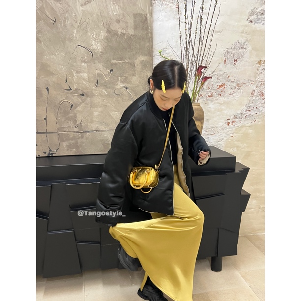 HELLOTANGO小众新国风双面醋酸冬季保暖羽绒服84900#