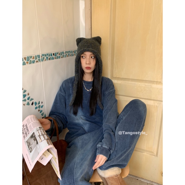 HELLOTANGO《赴冬之约》复古磨毛渐变慵懒风运动套装83119/83120#