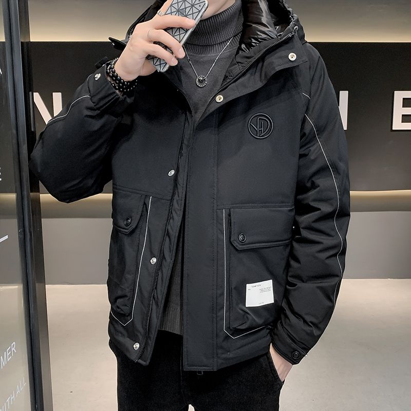 羽绒服男士冬季加厚2023新款潮流帅气连帽休闲工装派克服外套