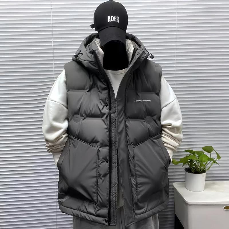 高端羽绒马甲男款加厚外穿背心2023新款秋冬潮牌青少年工装外套男