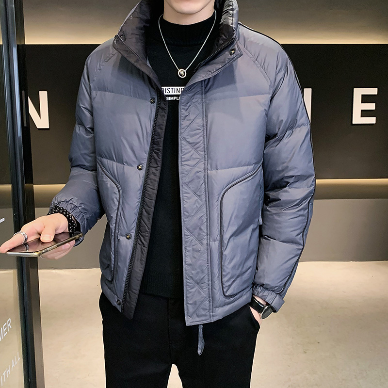 F3男款羽绒服2023年新款冬装大爆款短款立领羽绒服男装大码男士外