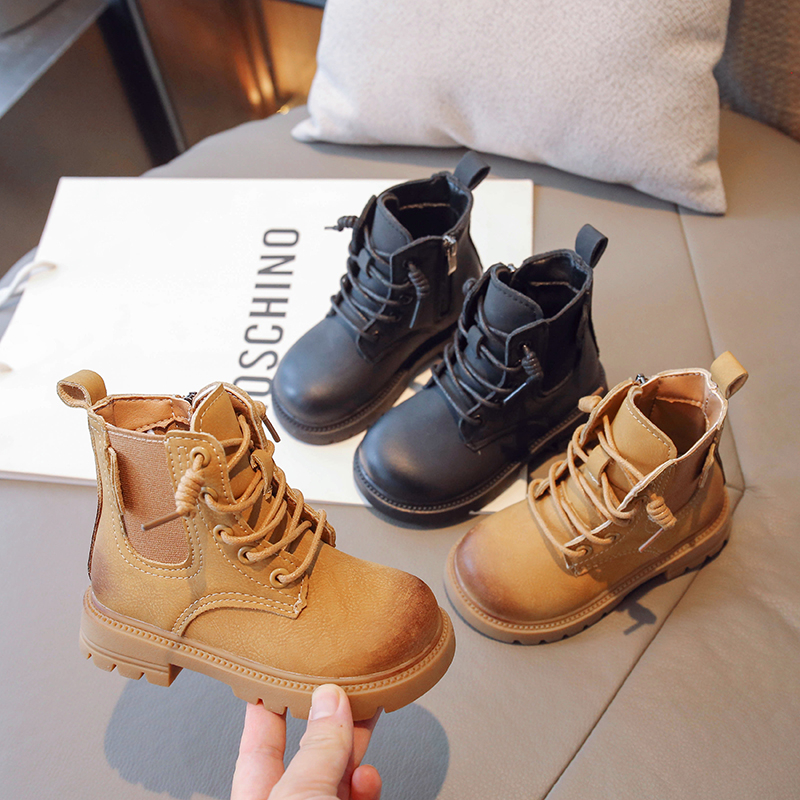 26-36马丁靴女童春秋款2025新款儿童靴子男童女孩短靴女宝秋冬款