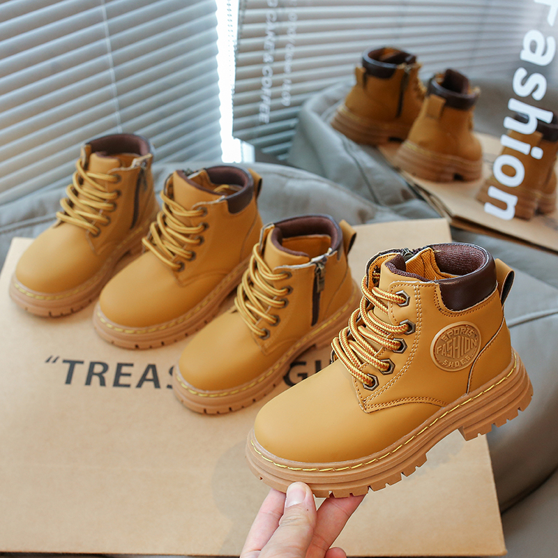 26-36女童马丁靴秋冬款2025新款儿童靴子男童短靴女童短靴百搭
