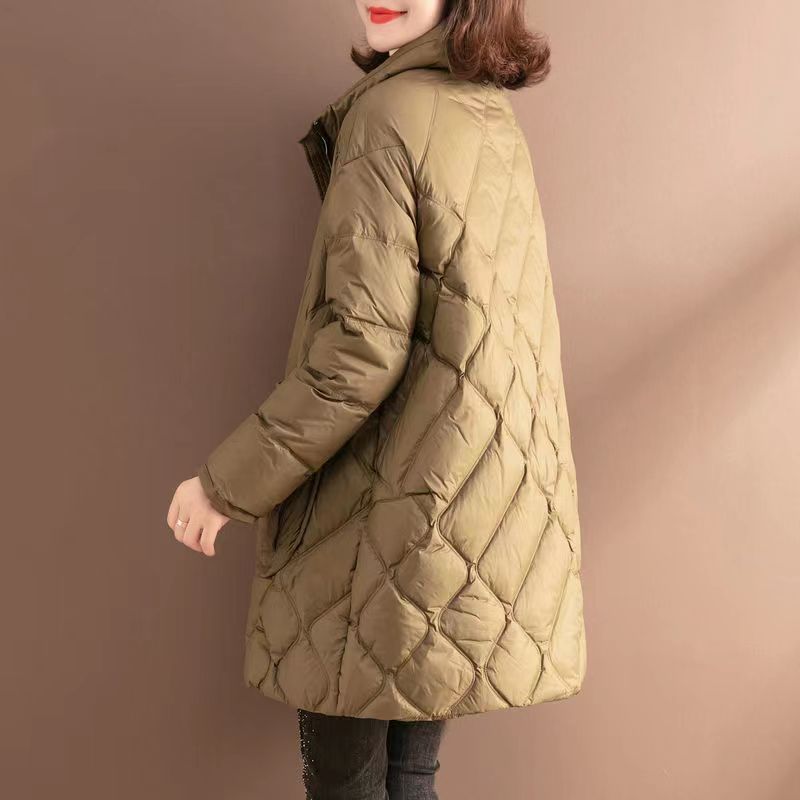 雪中飞服女冬季2023新款立领韩版中长款宽松大码外套
