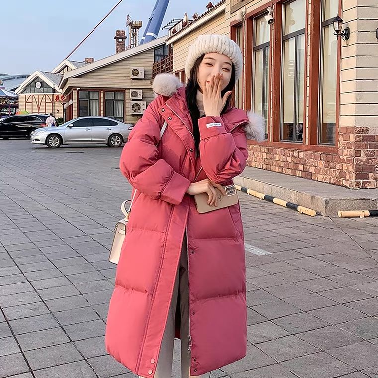 雪中飞冬季鹅绒中长款羽绒服女宽松超厚可拆卸狐狸毛领ol风格外套