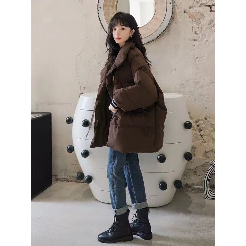 雪中飞冬季爆款服女短款加厚2023韩版宽松小个子面包服潮