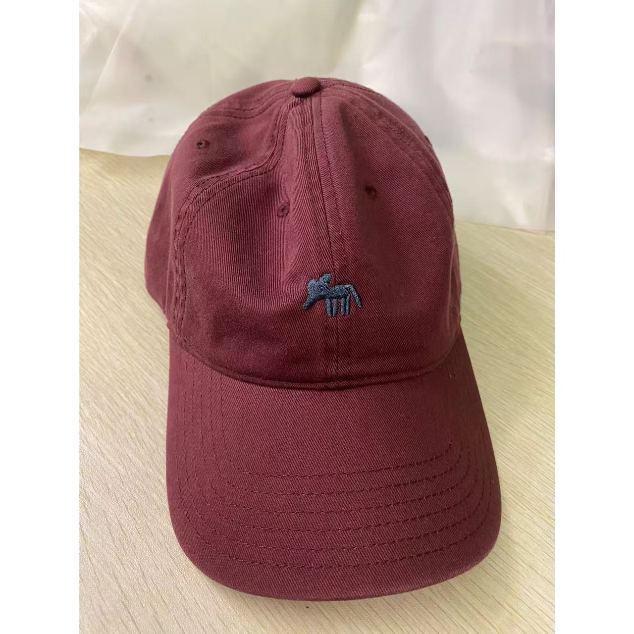 帽子时尚休闲百搭遮阳紫色玫红酒红色做旧复古棕色印花水洗软顶