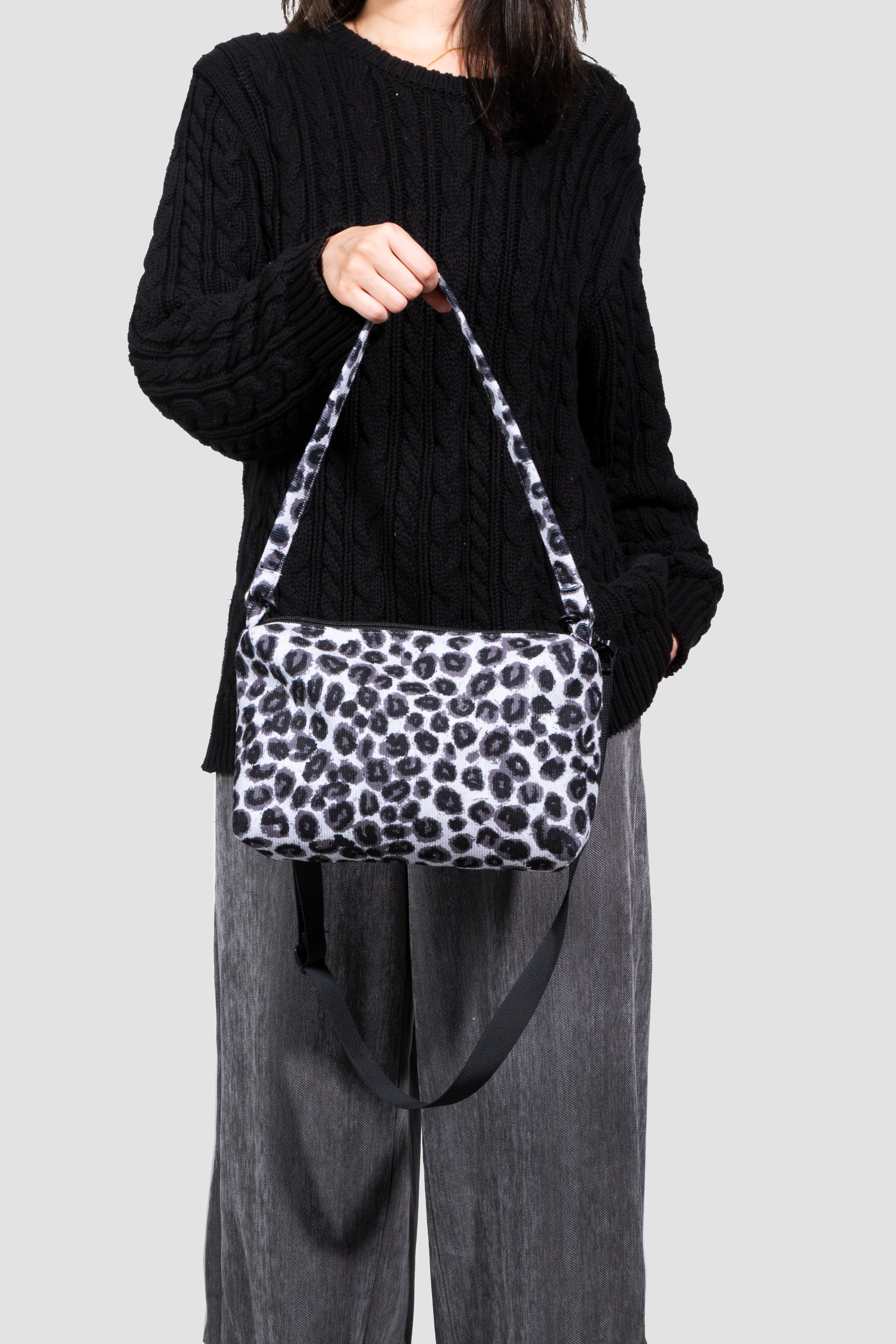 无则艺【子母方包】黑豹原创斜挎包化妆包学生个性印花单肩包手机包