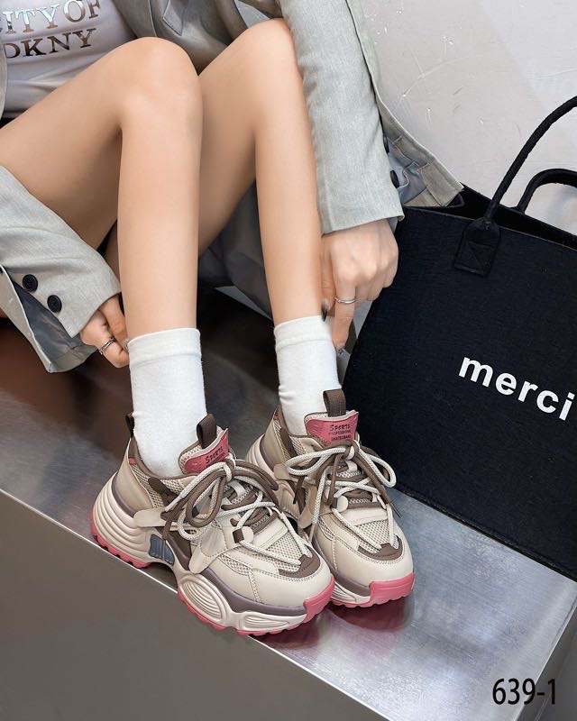 639-1复古真皮网红松糕厚底老爹鞋女秋冬新款时尚拼色休闲鞋潮A11