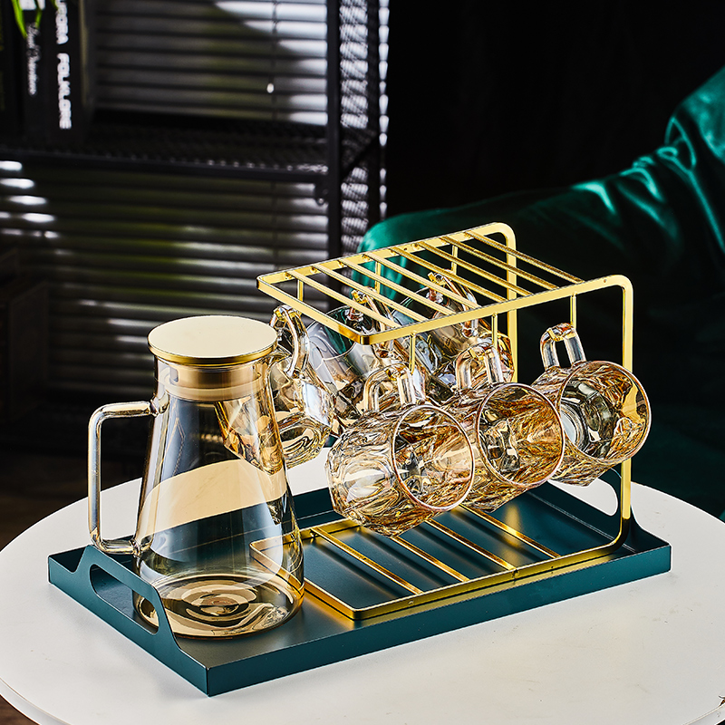 创意家用玻璃杯耐热耐高温水杯家用凉水壶客厅待客杯子茶杯冷水壶