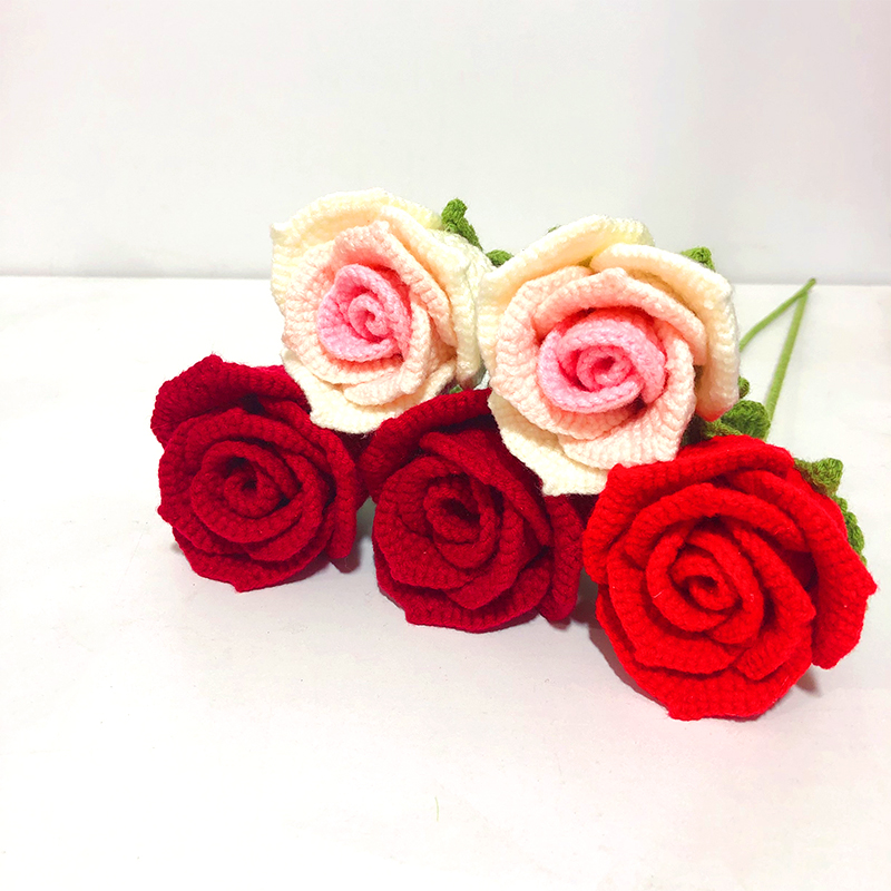 【酒杯玫瑰材料包】纯手工DIY大红色渐变色酒杯玫瑰创意花束