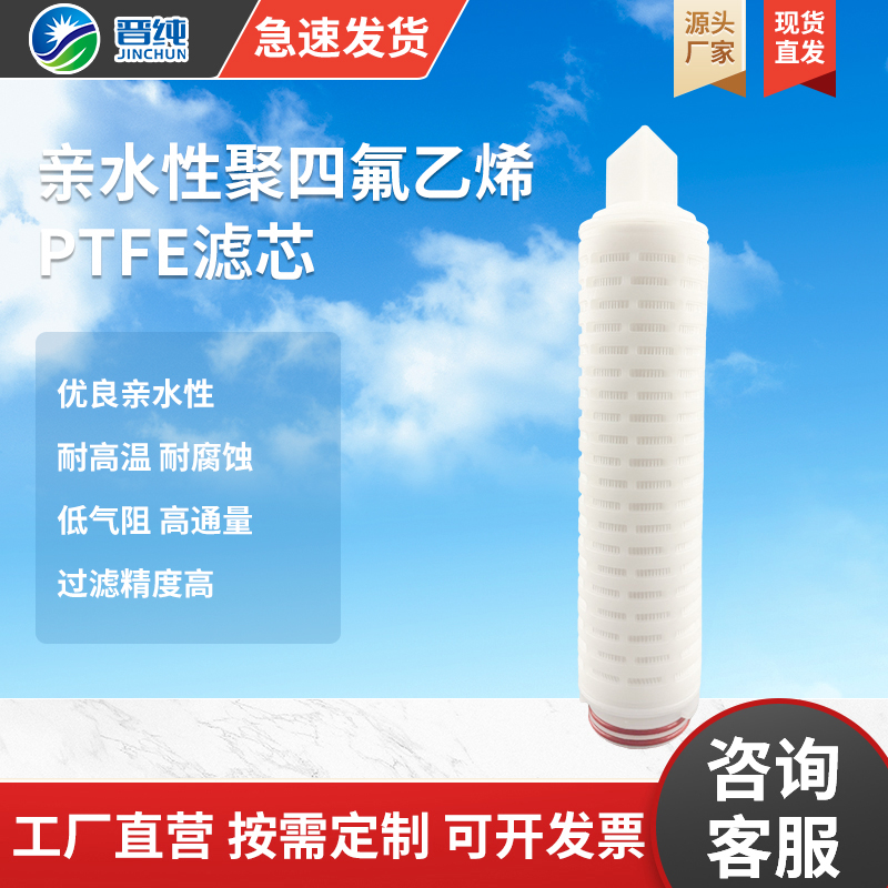 【 聚四氟乙烯PTFE折叠滤芯】微孔0.1um 优良亲水性 厂家直销