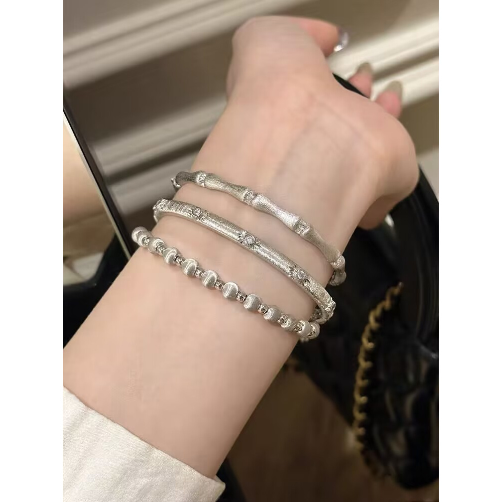 铜合金莫桑石手镯 设计师款轻奢高定钉手镯