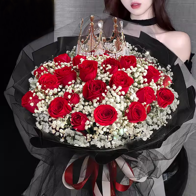 真花向日葵玫瑰花束全国同城配送鲜花速递生日送女友上海广州北京