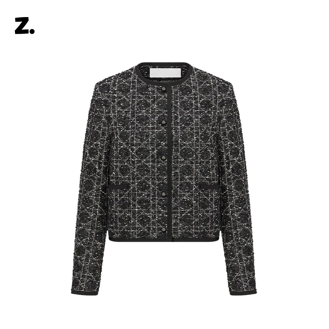 Z. 25/S 秋冬新款 法式轻奢优雅名媛小香风藤格纹粗花呢短款外套