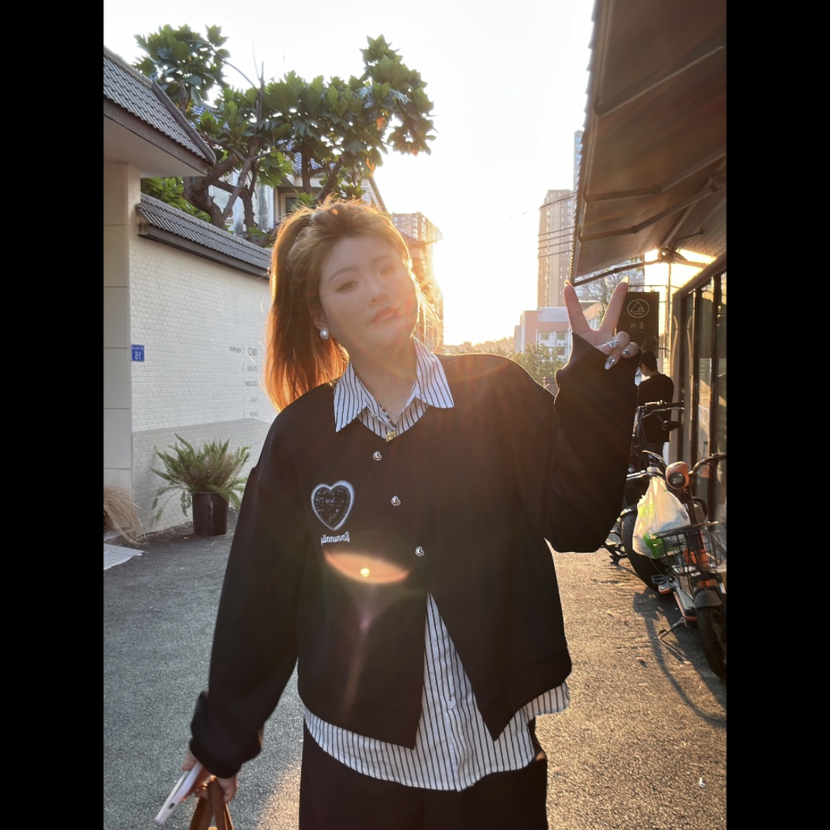 大码女装微胖长袖衬衫卫衣女假两件中长款穿搭宽松上衣 Y6130