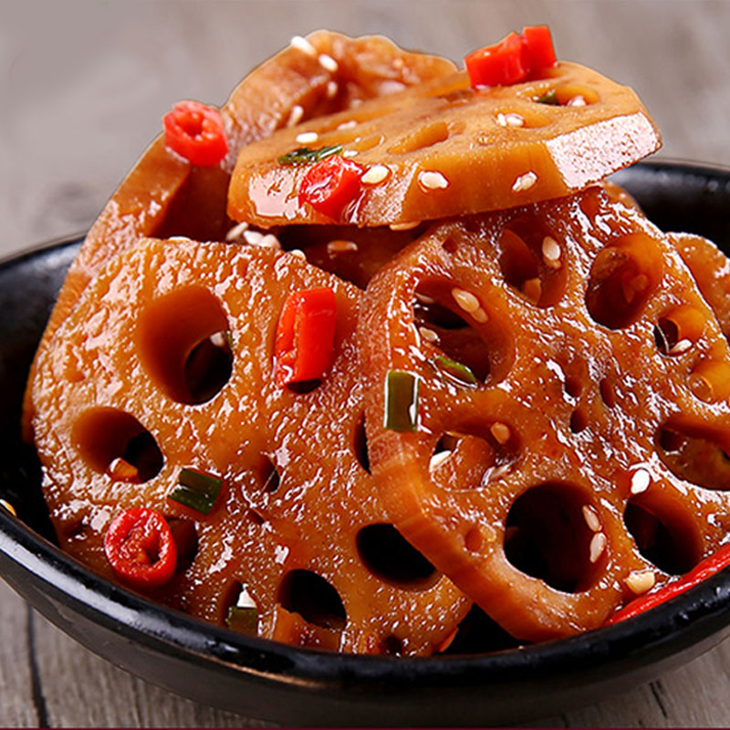 黑鸭莲藕片香卤素食即食香辣脆嫩爽口辣味麻辣休闲零食散装食用