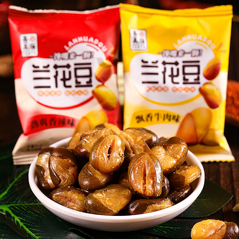 善美源香酥蚕豆香辣牛肉味兰花豆下酒解馋小零食网红休闲炒货食品