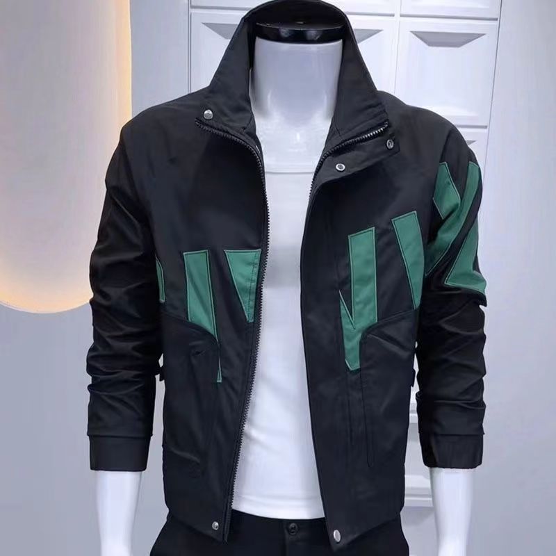 2373休闲外套春秋流行潮款运动夹克时尚休闲百搭帅气爆款薄男夹克