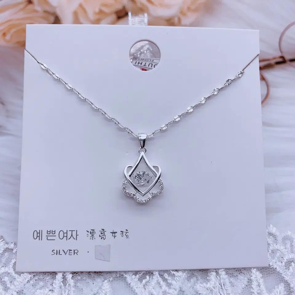 链子足银 S999正品纯银项链女时尚灵动吊坠足银情人节送女友闺蜜