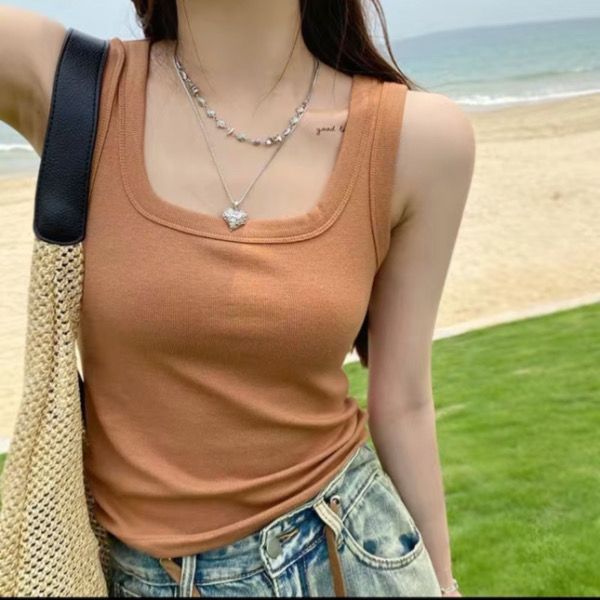 工字背心女内搭2023新款吊带夏外穿宽肩带遮副乳修身大码打底上衣