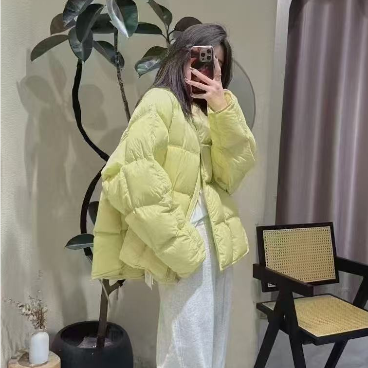 徐慧慧【奶酪泡芙】拥抱温暖新款百搭时尚纯色蓬蓬羽绒服洋气外套潮