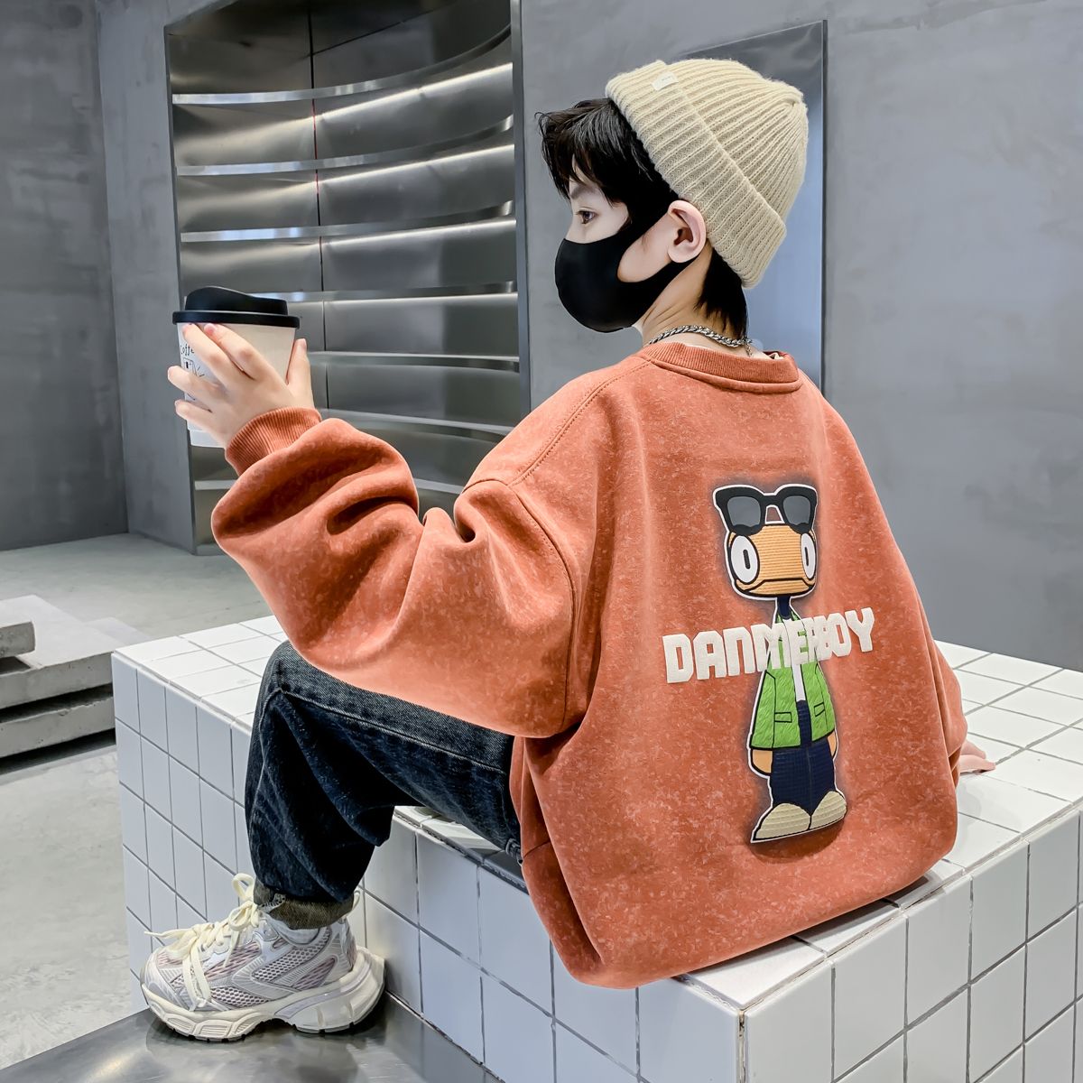 男童卡通动漫加绒卫衣秋冬2023新款儿童冬季加厚上衣男孩外穿炸街