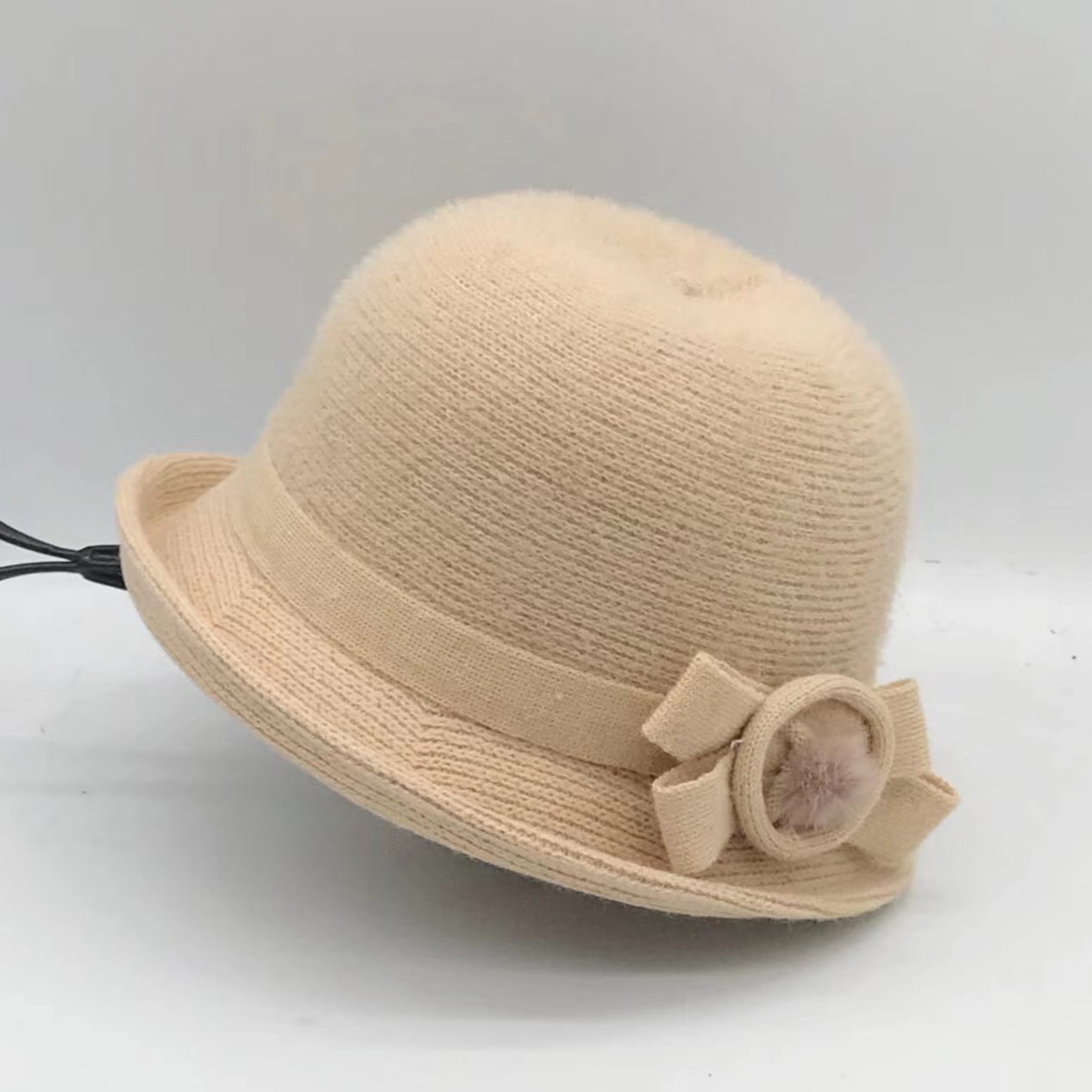 气质翘边蝴蝶结小礼帽