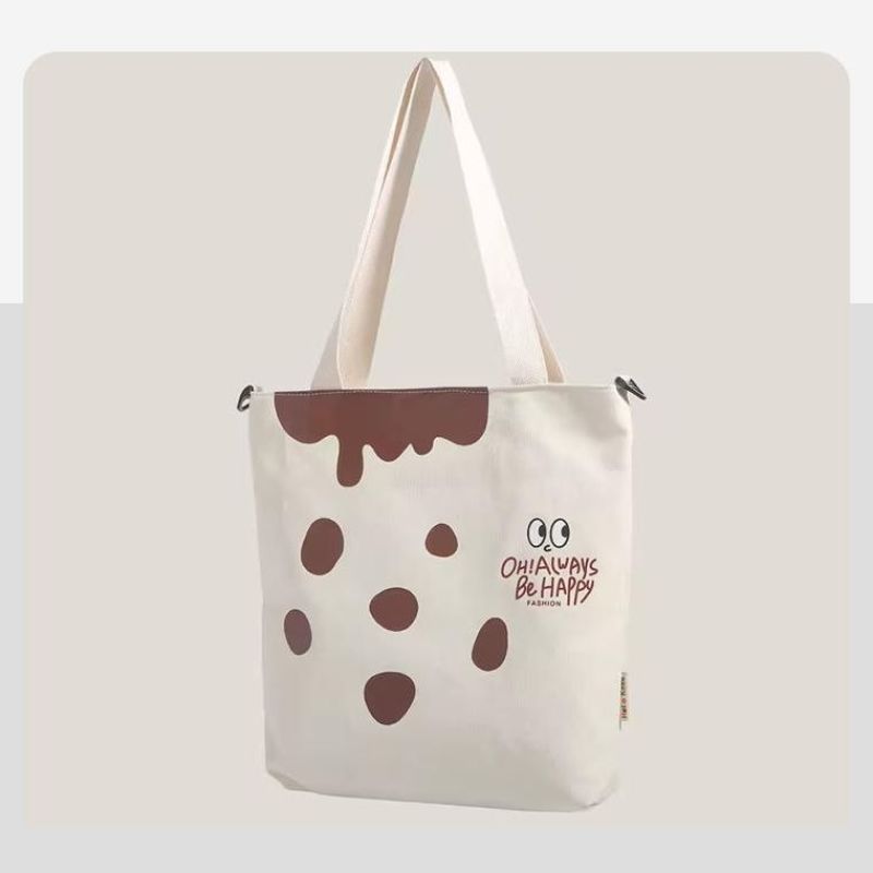 原创设计拉链款中小学通勤手提单肩包学生书休闲文艺帆布包补习袋