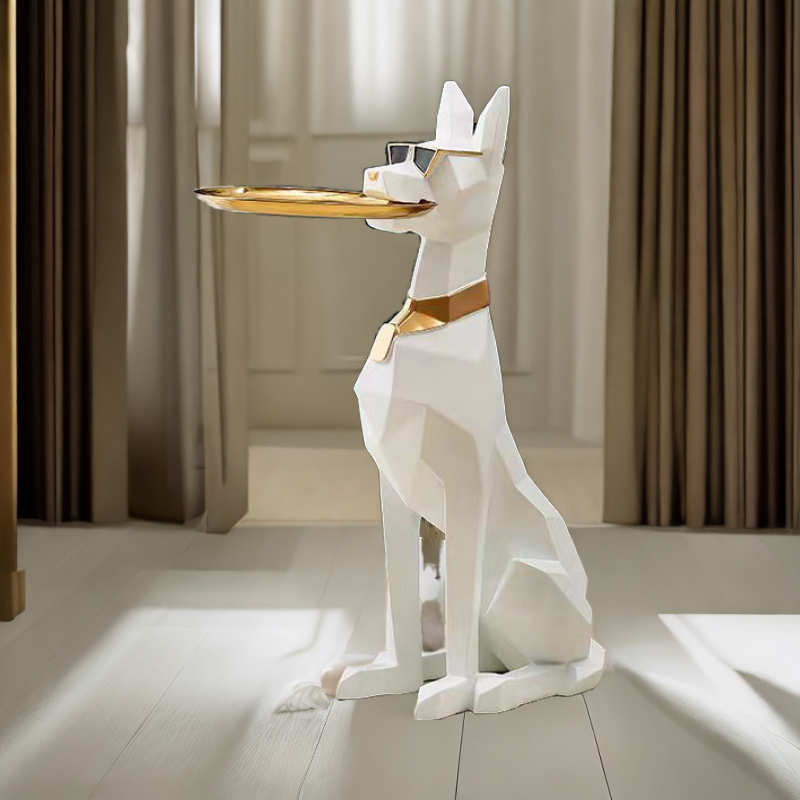 网红同款落地忠诚绅士犬白金大摆件