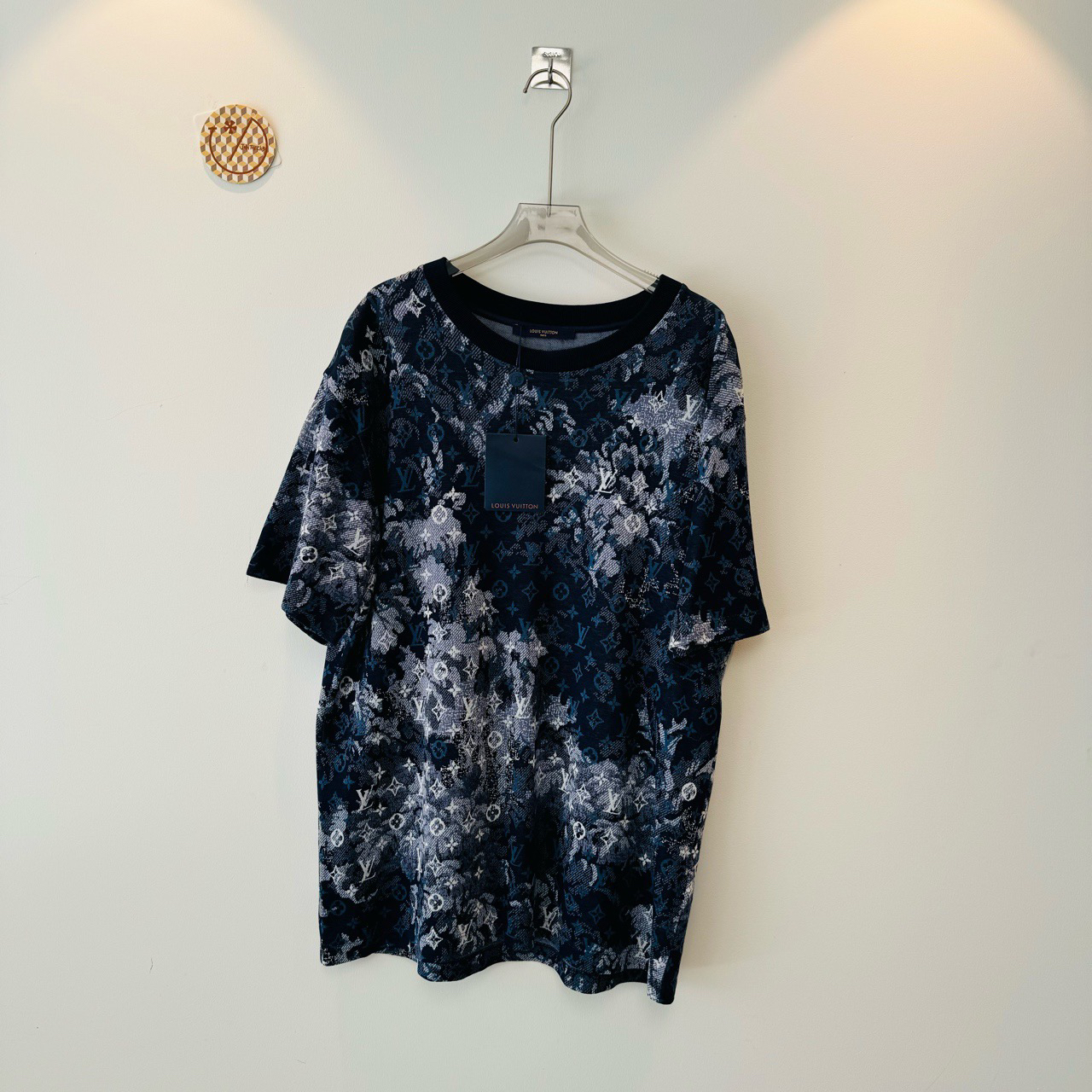 LV Monogram Tapestry 花卉图案短袖 蓝色 XL码 99新