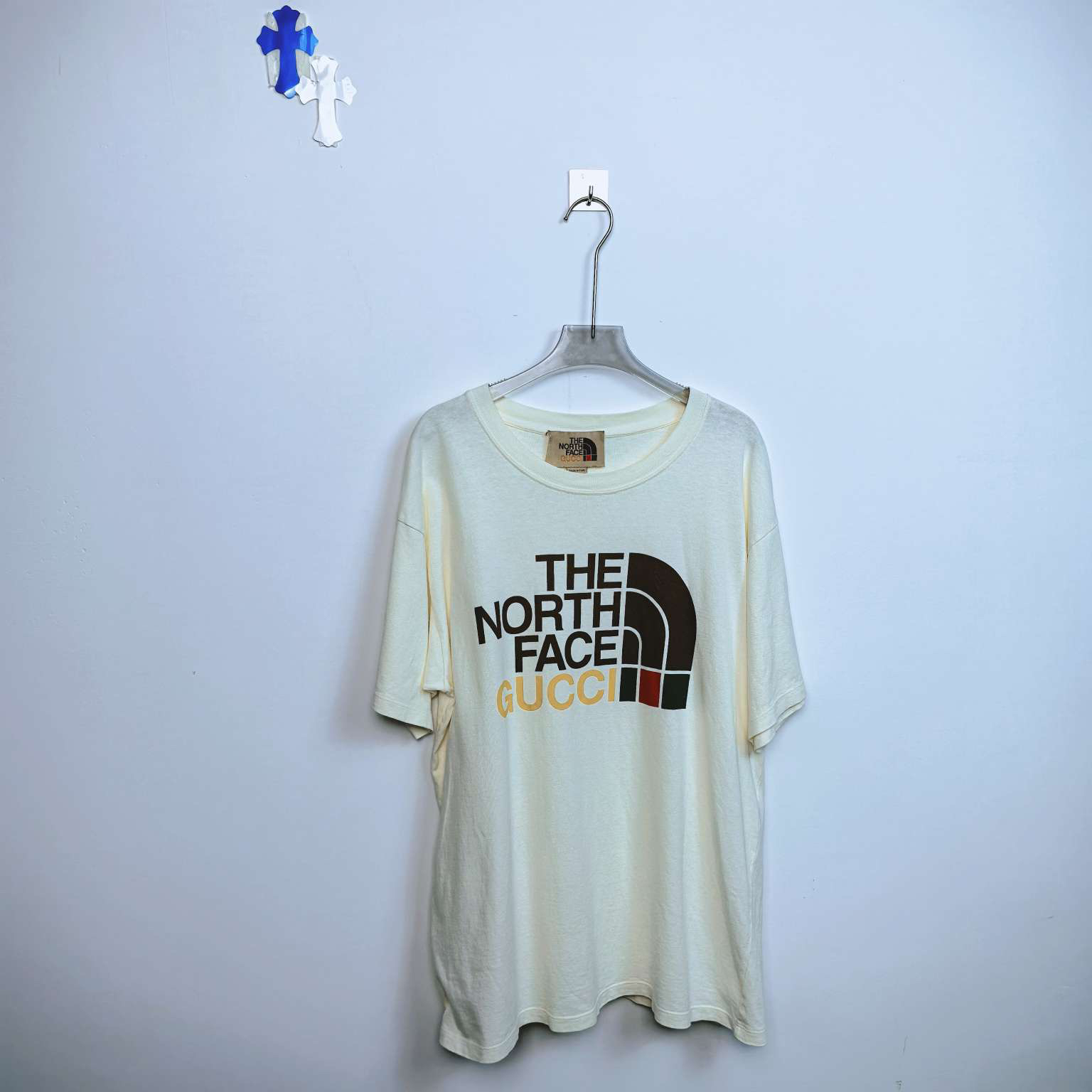 古驰xThe North Face象牙白logo XS 衣长70胸围114 99新 公价4800