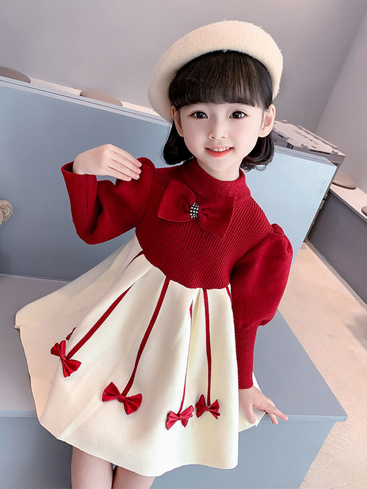 女童连衣裙秋冬季儿童装冬装女宝宝2022新款小童网红冬款公主裙子