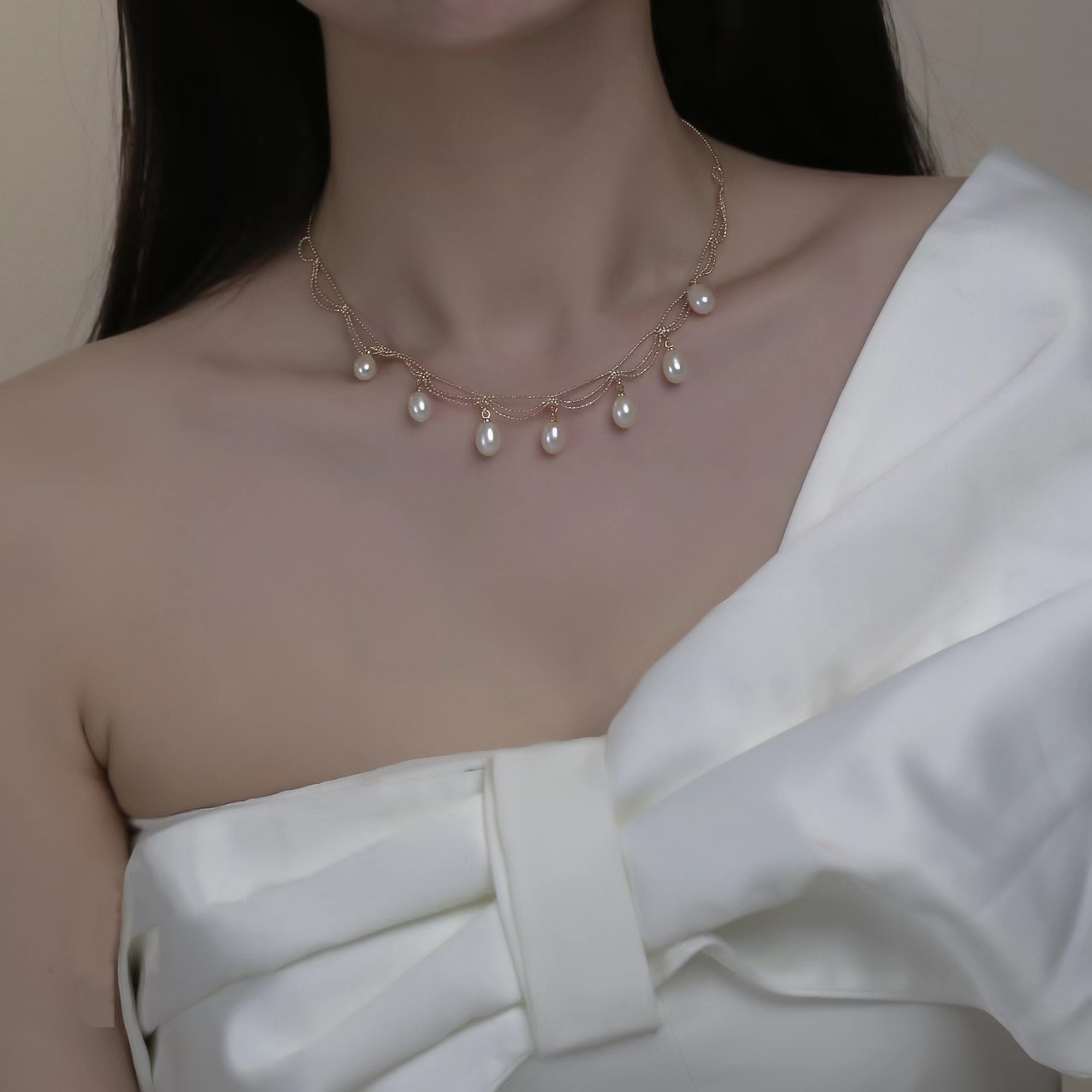 合金项链 【知更鸟】蕾丝编织锁骨链小众复古温柔气质坠链精致法式