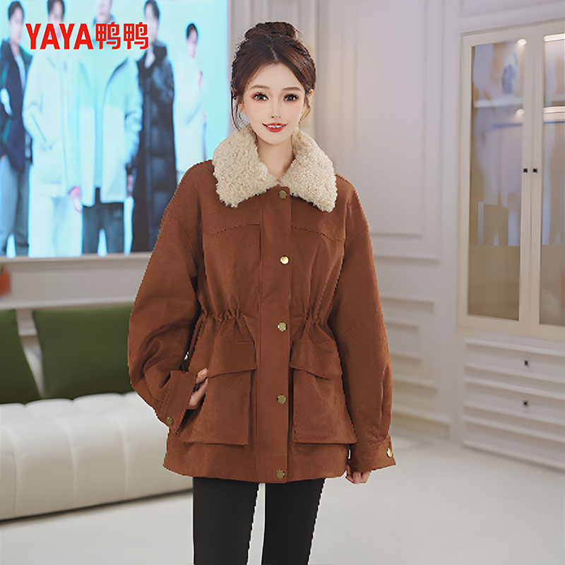 YAYA/鸭鸭时尚新款百搭女士休闲冬季保暖羽绒服外套YE4B619401M