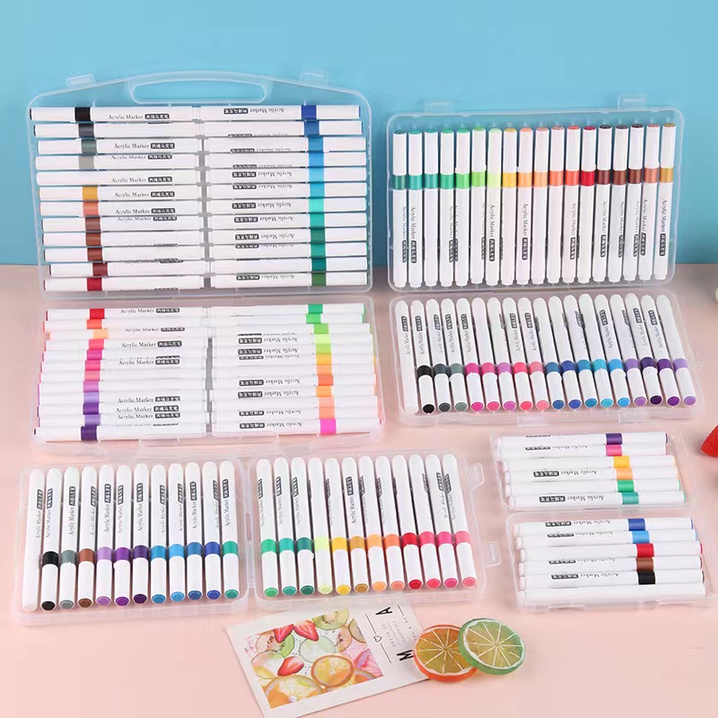 丙烯马克笔学生专用美术儿童水彩笔不透色画笔DIY软头水彩画笔