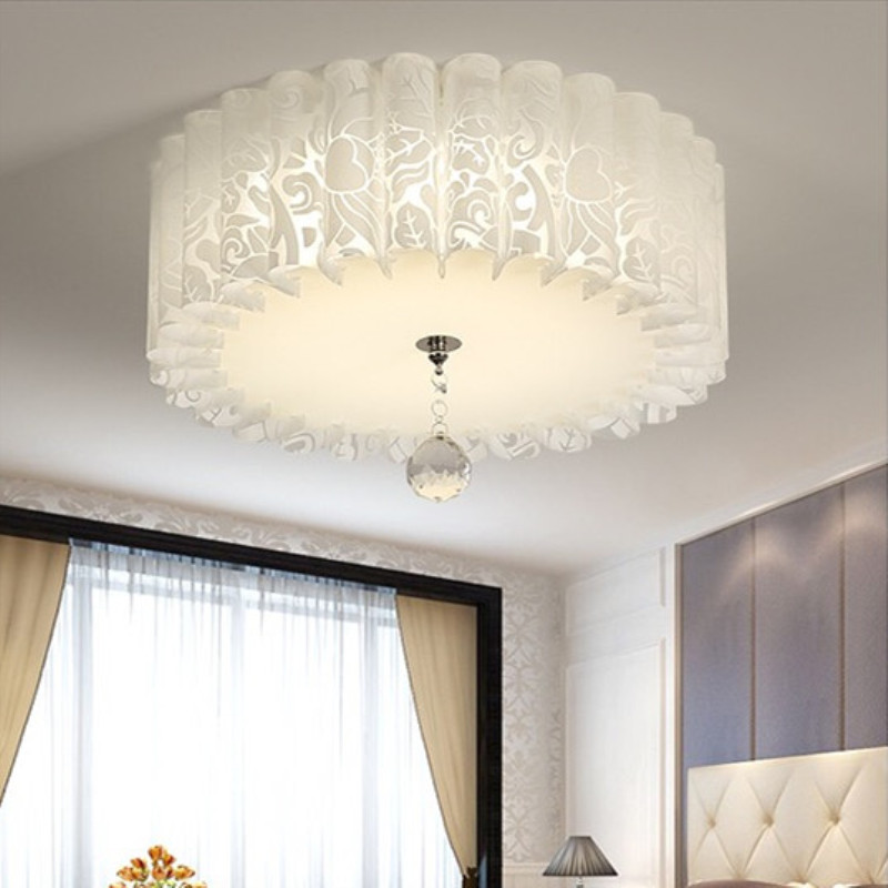 led吸顶灯 现代简约卧室灯温馨浪漫圆形婚房客厅餐厅儿童房间灯具