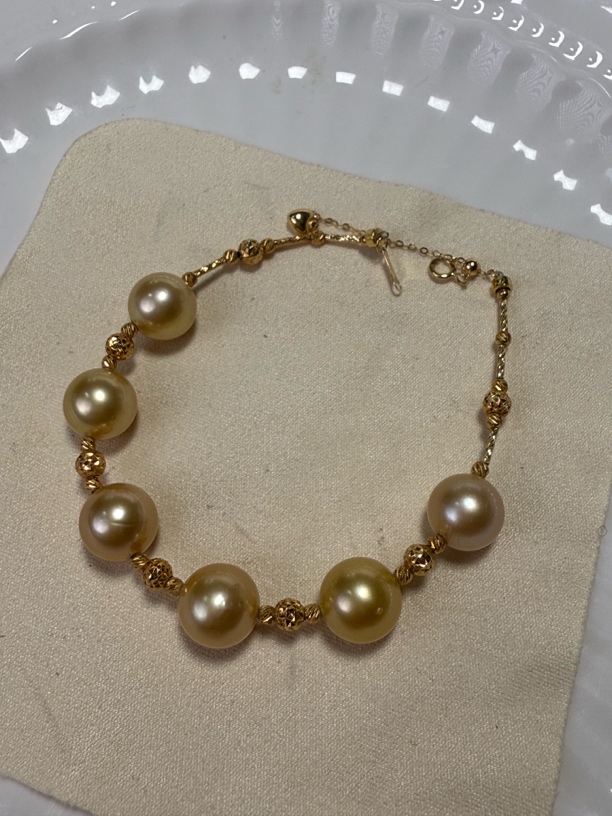 南洋金珠手串，18k金镶嵌