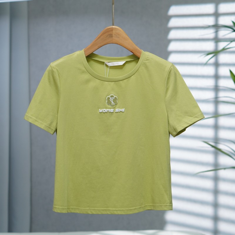 咏系列  Y672   女装时尚撤柜休闲上衣T恤缤纷绿B3093504