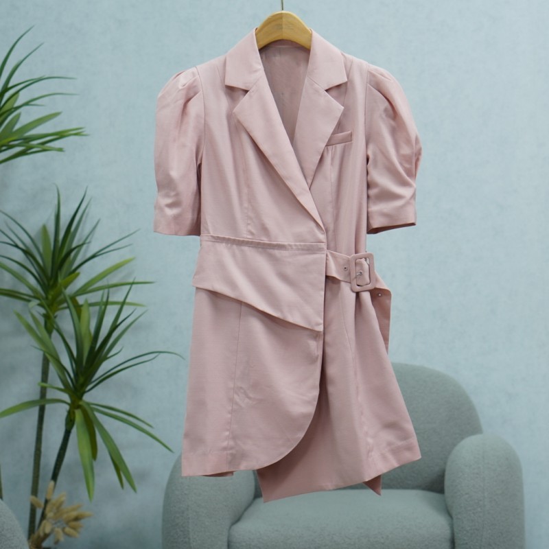 LI丽系列  E528   女装时尚撤柜西装连衣裙深粉红72751211