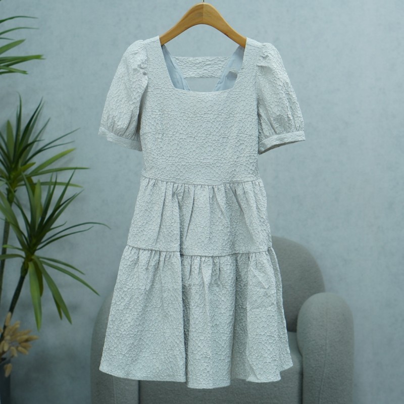 LI丽系列  E476   女装时尚撤柜短袖连衣裙灰色76545011