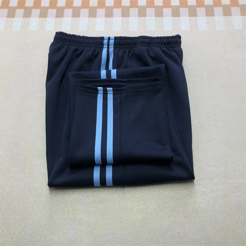 春秋款四面弹性面料藏蓝色黑色校裤小学生初中生高中舒适条纹校裤