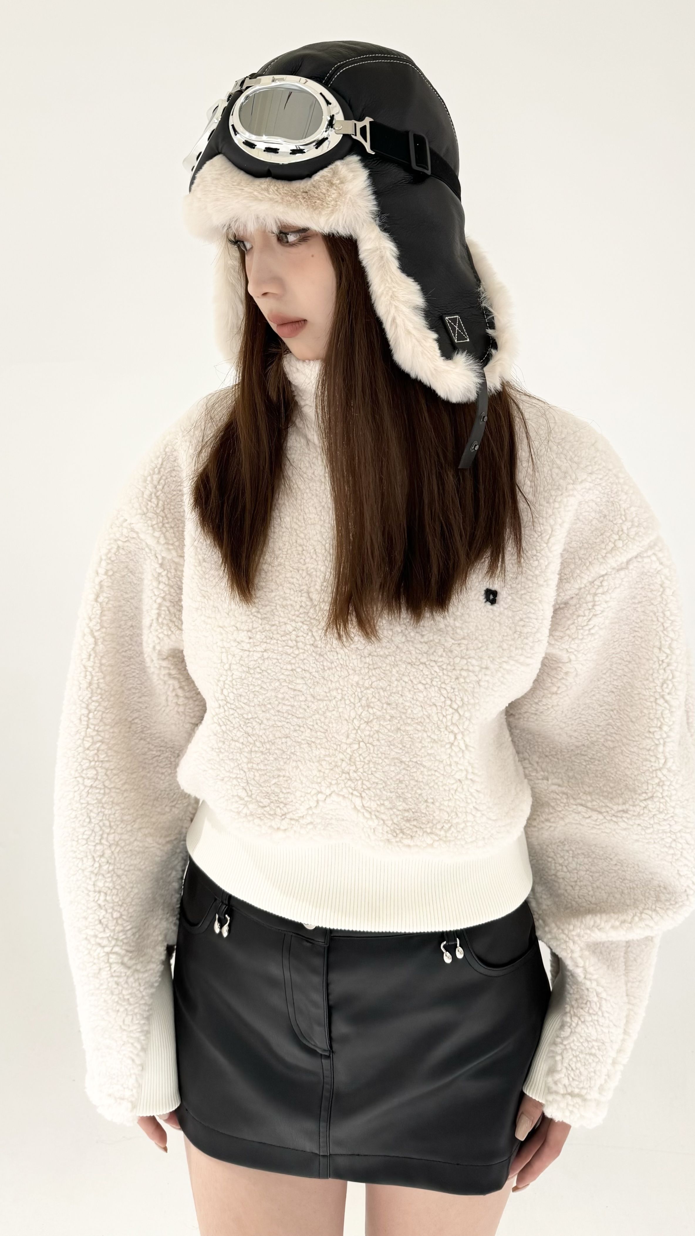 高端立领毛毛卫衣外套23602