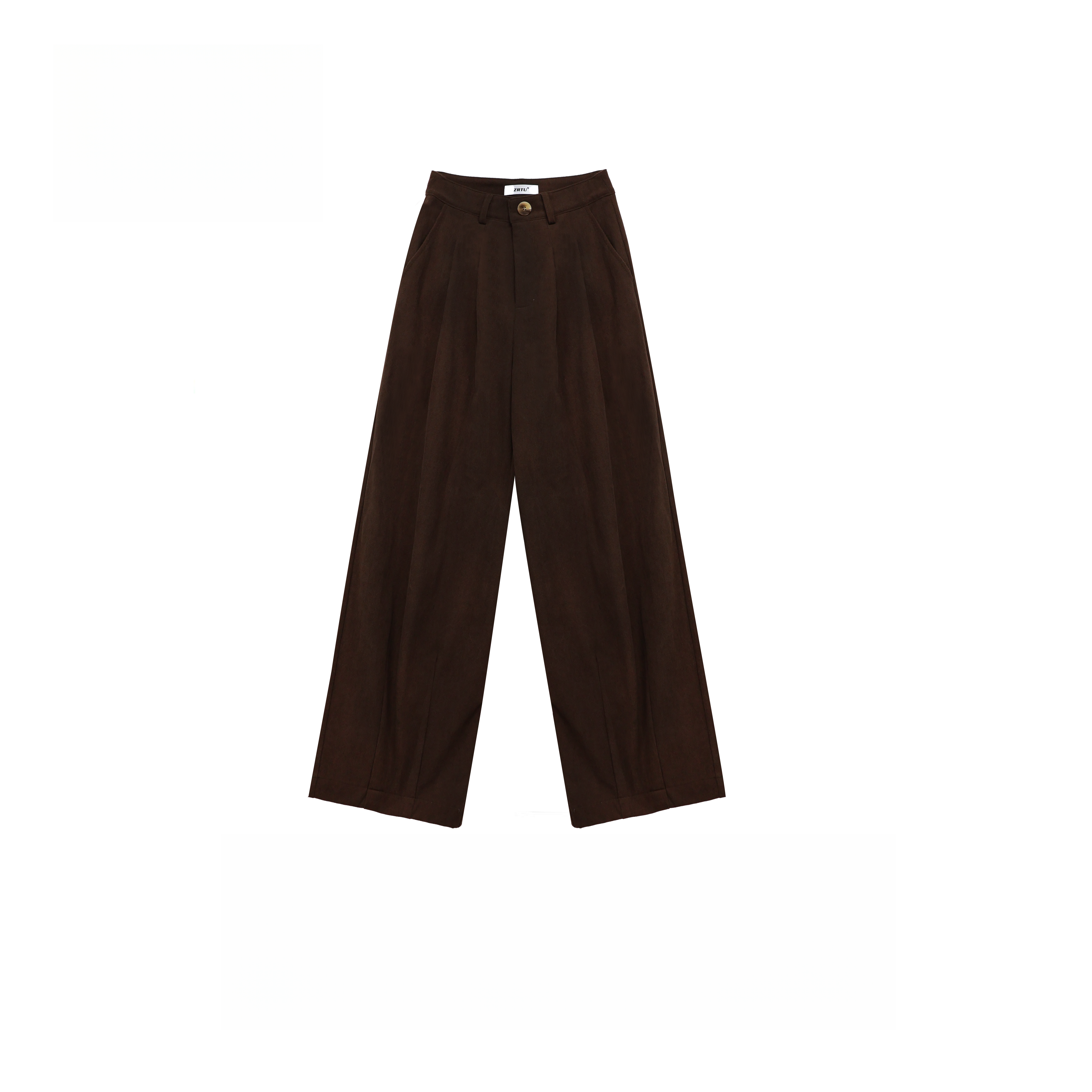 ZRTU 2024秋冬新款灯芯绒阔腿裤高腰显瘦垂感女长裤